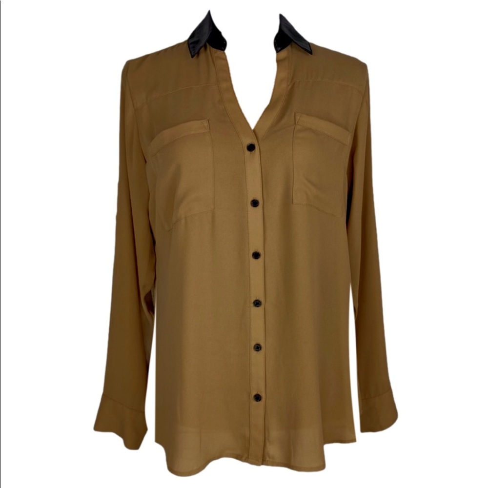 Express Vegan Leather Collar Button Down Portofino